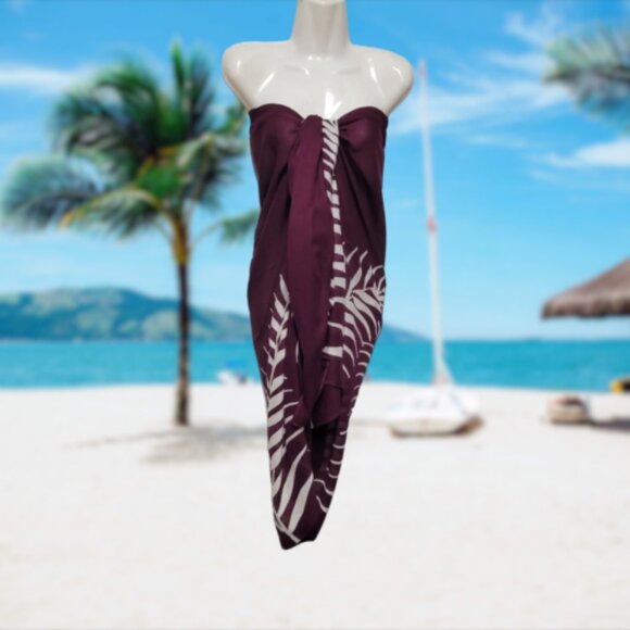 Cover Up Long Wrap, Halter or Strapless Wrap Dress Cotton Coverups - Picture 2 of 6